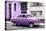 Cuba Fuerte Collection - Old Purple Car in the Streets of Havana-Philippe Hugonnard-Stretched Canvas