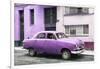 Cuba Fuerte Collection - Old Purple Car in the Streets of Havana-Philippe Hugonnard-Framed Photographic Print