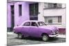 Cuba Fuerte Collection - Old Purple Car in the Streets of Havana-Philippe Hugonnard-Mounted Photographic Print