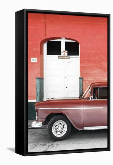 Cuba Fuerte Collection - Old Red Car II-Philippe Hugonnard-Framed Stretched Canvas