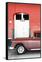 Cuba Fuerte Collection - Old Red Car II-Philippe Hugonnard-Framed Stretched Canvas