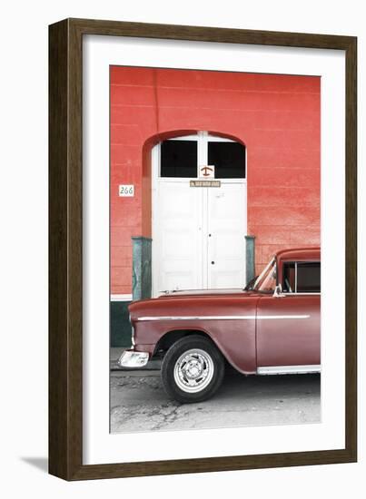 Cuba Fuerte Collection - Old Red Car II-Philippe Hugonnard-Framed Photographic Print