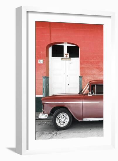 Cuba Fuerte Collection - Old Red Car II-Philippe Hugonnard-Framed Photographic Print