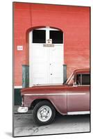 Cuba Fuerte Collection - Old Red Car II-Philippe Hugonnard-Mounted Photographic Print