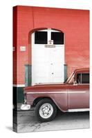 Cuba Fuerte Collection - Old Red Car II-Philippe Hugonnard-Stretched Canvas