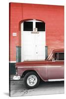 Cuba Fuerte Collection - Old Red Car II-Philippe Hugonnard-Stretched Canvas