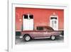 Cuba Fuerte Collection - Old Red Car-Philippe Hugonnard-Framed Photographic Print