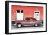 Cuba Fuerte Collection - Old Red Car-Philippe Hugonnard-Framed Photographic Print