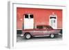 Cuba Fuerte Collection - Old Red Car-Philippe Hugonnard-Framed Photographic Print