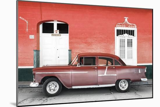 Cuba Fuerte Collection - Old Red Car-Philippe Hugonnard-Mounted Photographic Print