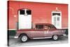 Cuba Fuerte Collection - Old Red Car-Philippe Hugonnard-Stretched Canvas