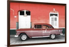 Cuba Fuerte Collection - Old Red Car-Philippe Hugonnard-Framed Photographic Print