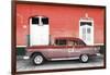 Cuba Fuerte Collection - Old Red Car-Philippe Hugonnard-Framed Photographic Print