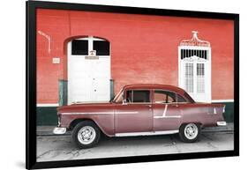 Cuba Fuerte Collection - Old Red Car-Philippe Hugonnard-Framed Photographic Print