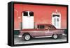 Cuba Fuerte Collection - Old Red Car-Philippe Hugonnard-Framed Stretched Canvas