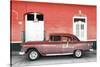 Cuba Fuerte Collection - Old Red Car-Philippe Hugonnard-Stretched Canvas