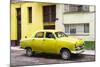 Cuba Fuerte Collection - Old Yellow Car in the Streets of Havana-Philippe Hugonnard-Mounted Photographic Print