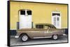 Cuba Fuerte Collection - Old Yellow Car-Philippe Hugonnard-Framed Stretched Canvas