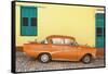 Cuba Fuerte Collection - Orange Classic Car in Trinidad-Philippe Hugonnard-Framed Stretched Canvas