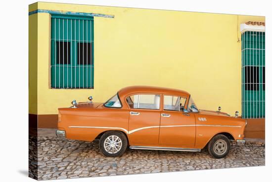 Cuba Fuerte Collection - Orange Classic Car in Trinidad-Philippe Hugonnard-Stretched Canvas