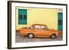 Cuba Fuerte Collection - Orange Classic Car in Trinidad-Philippe Hugonnard-Framed Photographic Print