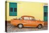 Cuba Fuerte Collection - Orange Classic Car in Trinidad-Philippe Hugonnard-Stretched Canvas