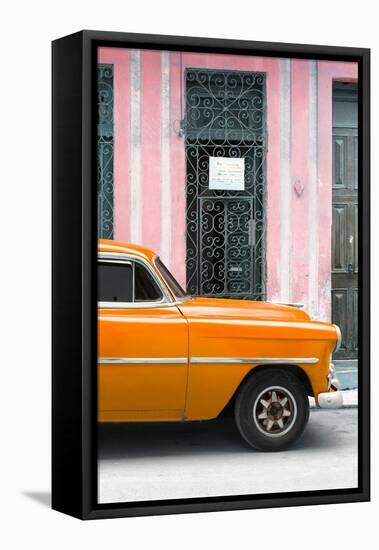 Cuba Fuerte Collection - Orange Classic Car-Philippe Hugonnard-Framed Stretched Canvas