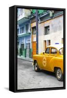 Cuba Fuerte Collection - Orange Taxi Car in Havana-Philippe Hugonnard-Framed Stretched Canvas