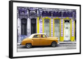 Cuba Fuerte Collection - Orange Vintage Car in Havana-Philippe Hugonnard-Framed Photographic Print