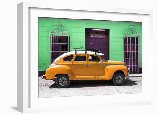 Cuba Fuerte Collection - Orange Vintage Car-Philippe Hugonnard-Framed Photographic Print