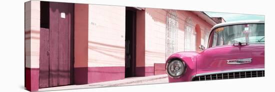 Cuba Fuerte Collection Panoramic - 1955 Chevy Pink Car-Philippe Hugonnard-Stretched Canvas