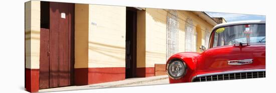 Cuba Fuerte Collection Panoramic - 1955 Chevy Red Car-Philippe Hugonnard-Stretched Canvas