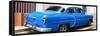 Cuba Fuerte Collection Panoramic - American Classic Blue Car-Philippe Hugonnard-Framed Stretched Canvas