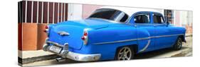 Cuba Fuerte Collection Panoramic - American Classic Blue Car-Philippe Hugonnard-Stretched Canvas