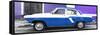 Cuba Fuerte Collection Panoramic - American Classic Car White and Blue-Philippe Hugonnard-Framed Stretched Canvas