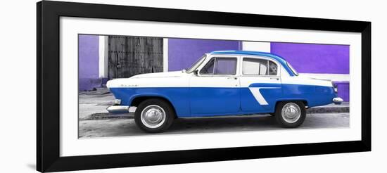 Cuba Fuerte Collection Panoramic - American Classic Car White and Blue-Philippe Hugonnard-Framed Photographic Print