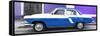 Cuba Fuerte Collection Panoramic - American Classic Car White and Blue-Philippe Hugonnard-Framed Stretched Canvas