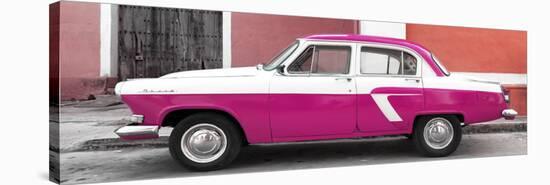 Cuba Fuerte Collection Panoramic - American Classic Car White and Dark Pink-Philippe Hugonnard-Stretched Canvas