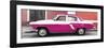 Cuba Fuerte Collection Panoramic - American Classic Car White and Dark Pink-Philippe Hugonnard-Framed Photographic Print