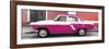 Cuba Fuerte Collection Panoramic - American Classic Car White and Dark Pink-Philippe Hugonnard-Framed Photographic Print