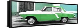Cuba Fuerte Collection Panoramic - American Classic Car White and Green-Philippe Hugonnard-Framed Stretched Canvas