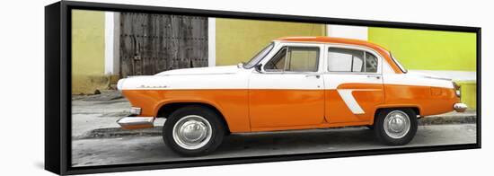 Cuba Fuerte Collection Panoramic - American Classic Car White and Orange-Philippe Hugonnard-Framed Stretched Canvas