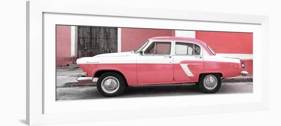 Cuba Fuerte Collection Panoramic - American Classic Car White and Pink-Philippe Hugonnard-Framed Photographic Print