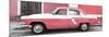 Cuba Fuerte Collection Panoramic - American Classic Car White and Pink-Philippe Hugonnard-Mounted Photographic Print