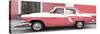 Cuba Fuerte Collection Panoramic - American Classic Car White and Pink-Philippe Hugonnard-Stretched Canvas