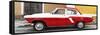 Cuba Fuerte Collection Panoramic - American Classic Car White and Red-Philippe Hugonnard-Framed Stretched Canvas