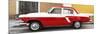 Cuba Fuerte Collection Panoramic - American Classic Car White and Red-Philippe Hugonnard-Mounted Photographic Print