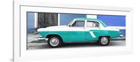 Cuba Fuerte Collection Panoramic - American Classic Car White and Turquoise-Philippe Hugonnard-Framed Photographic Print