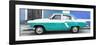 Cuba Fuerte Collection Panoramic - American Classic Car White and Turquoise-Philippe Hugonnard-Framed Photographic Print