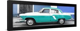 Cuba Fuerte Collection Panoramic - American Classic Car White and Turquoise-Philippe Hugonnard-Framed Photographic Print